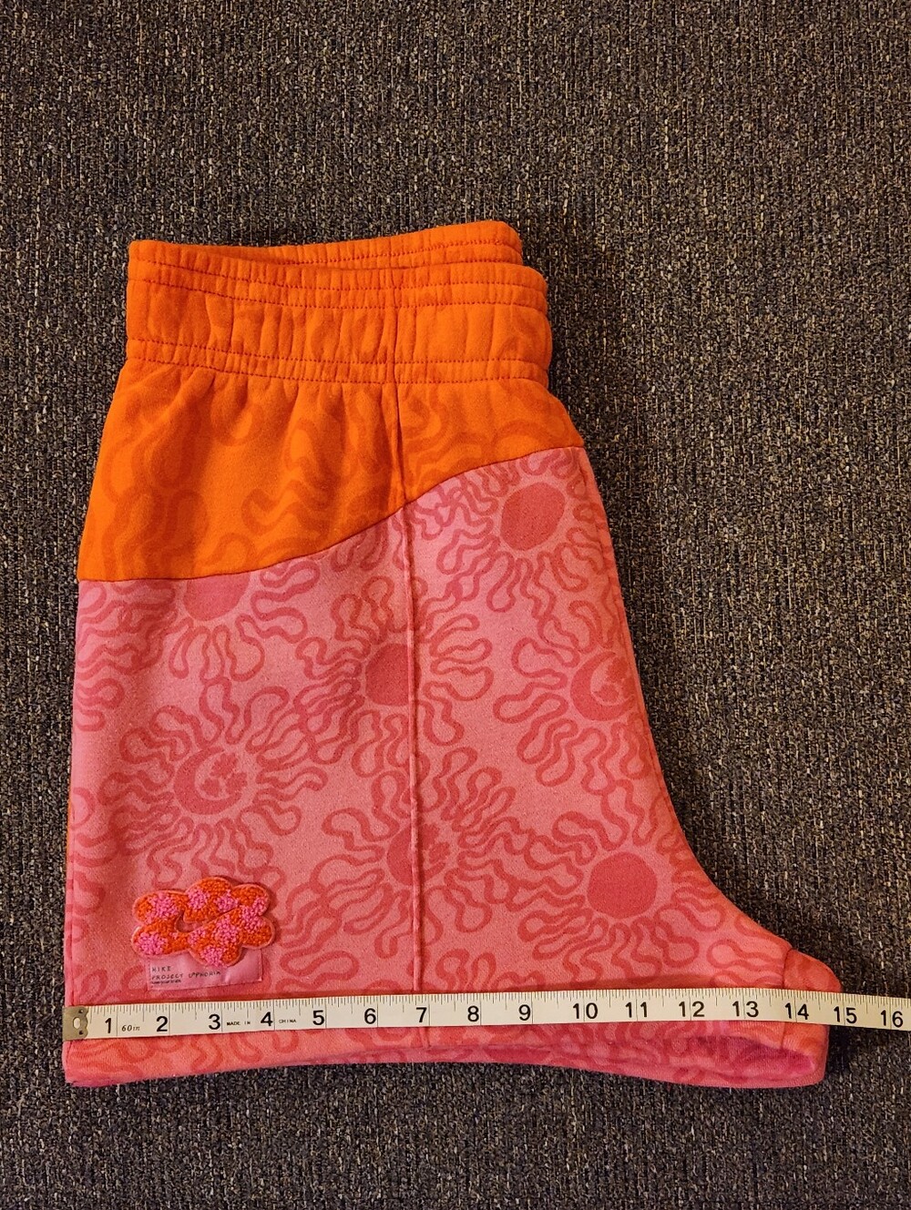 🌺Unisex Nike X Project U*Phoria🌺 - Pink/Orange Fleece Athletic Lounge Short - Picture 10 of 11